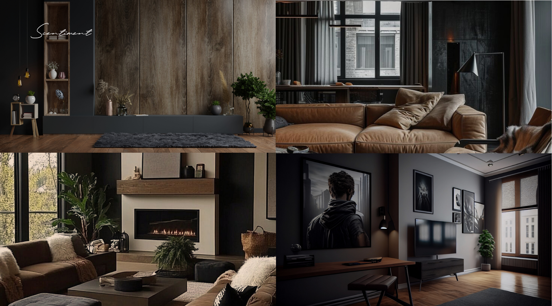 Top scents for men's apartments and homes. Masculine fragrances to complement strong neutral decor