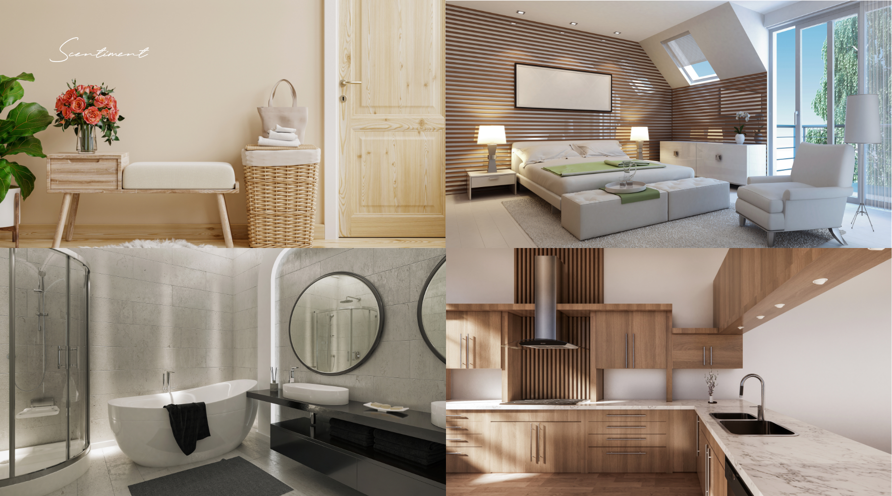 Creating ambiance through scent: office, kitchen, and entryway spaces tailored with unique fragrances. Scent inspiration for every room.