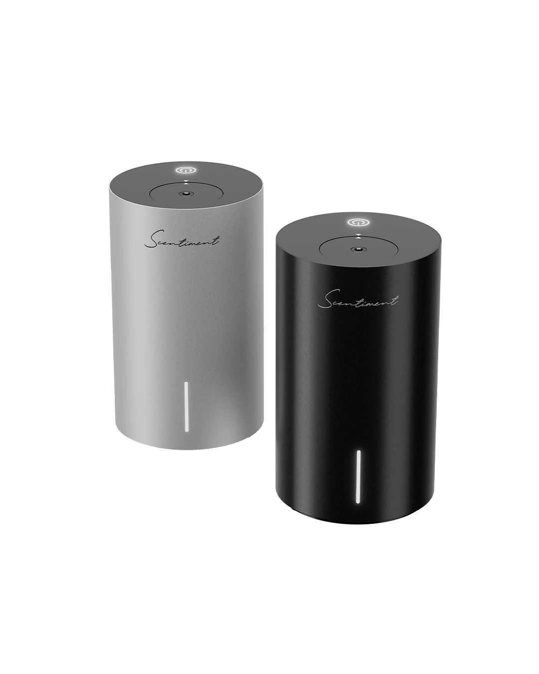 Scentiment Mini 2 LE portable waterless cold-air diffuser in matte black and silver