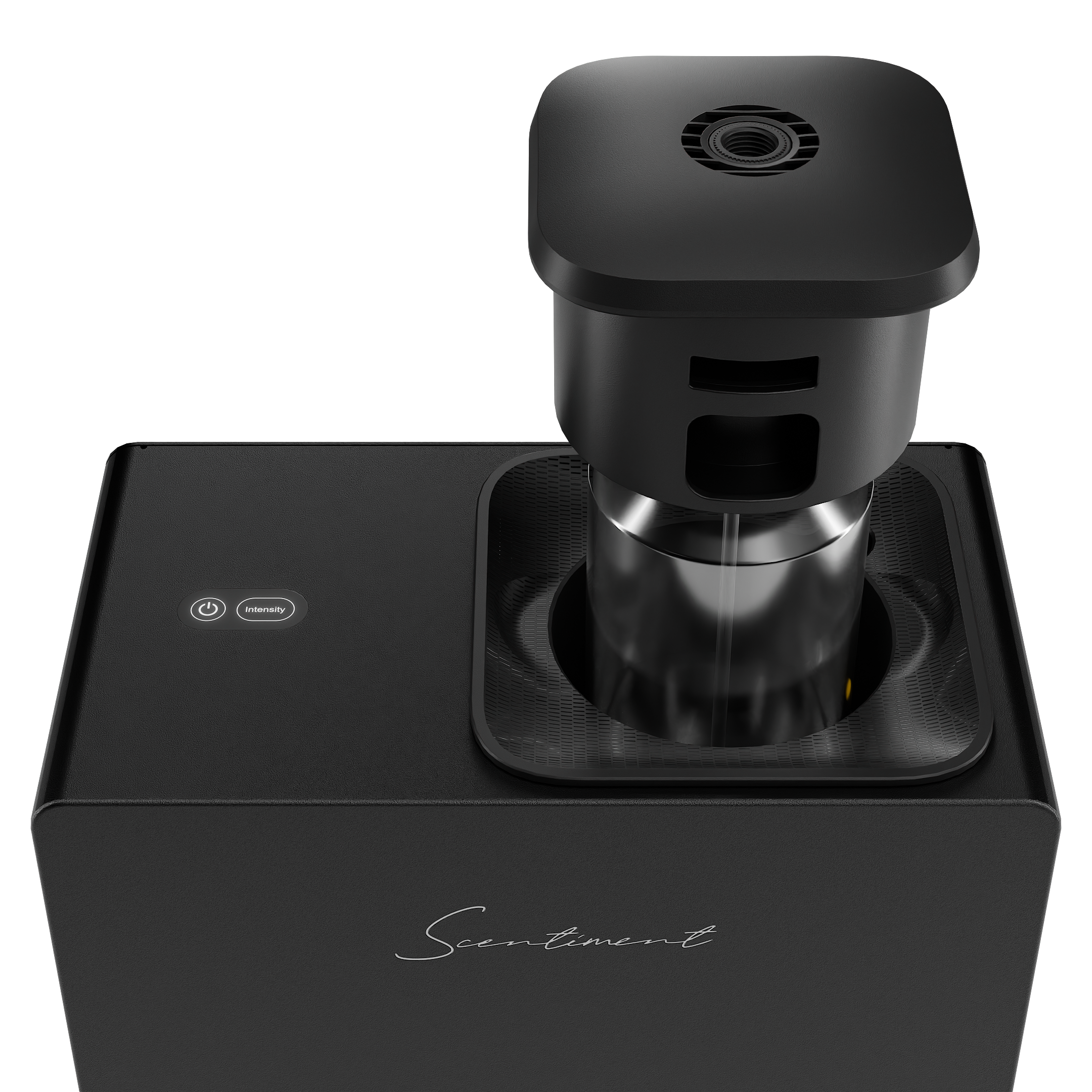 Insert the bottle back into the diffuser and ensure the lid is attached securely