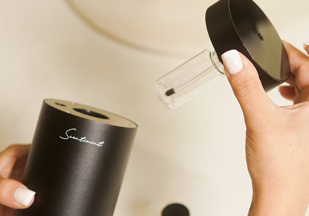 Lift up the diffusion head to reveal the fragrance vessel compartment.