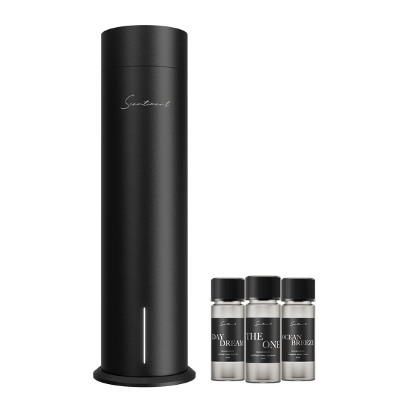 Black Scent Diffuser 2 with Top 3 Hotel Diffuser Oils Discovery Kit