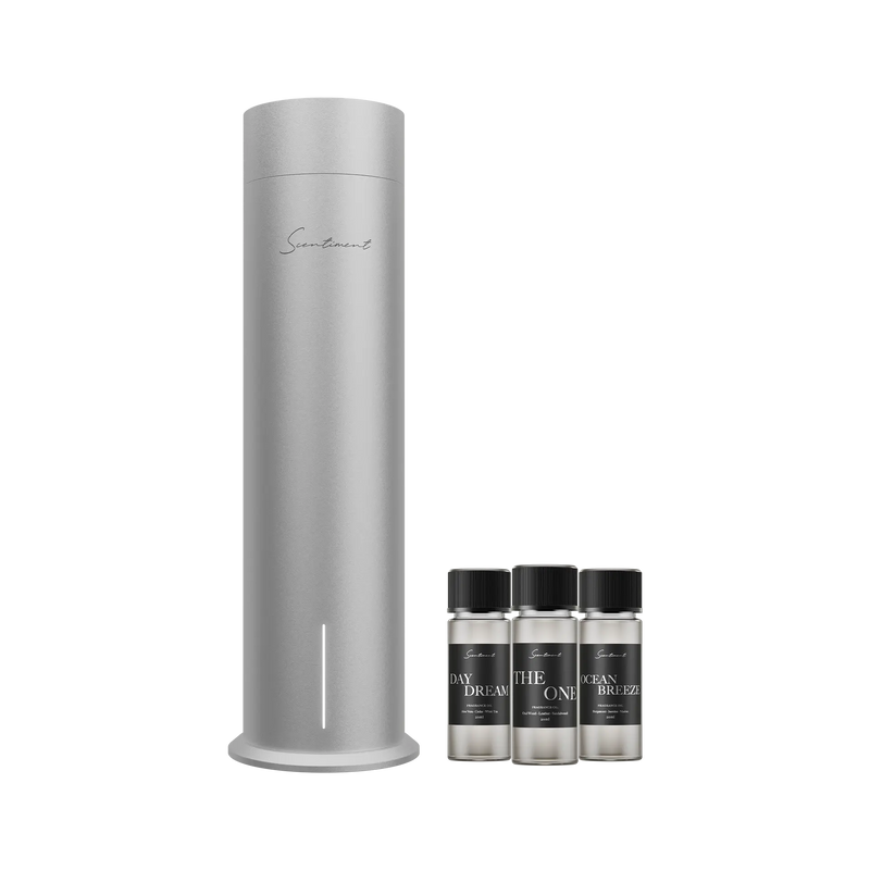 Scentiment Diffuser Air 2 Silver - with Top 3 Fragrance Oils Inspired by 5-Star Hotels