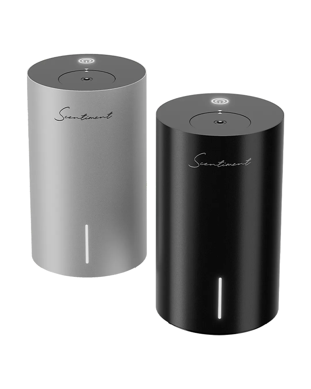 Scentiment Mini 2 LE portable waterless cold-air diffuser in matte black and silver