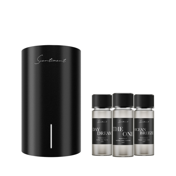 Matte Black Scentiment Scent Diffuser Mini 2 LE and top 3 hotel fragrance oils