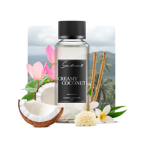 Creamy Coconut Fragrance Diffuser Oil With Ingredients
