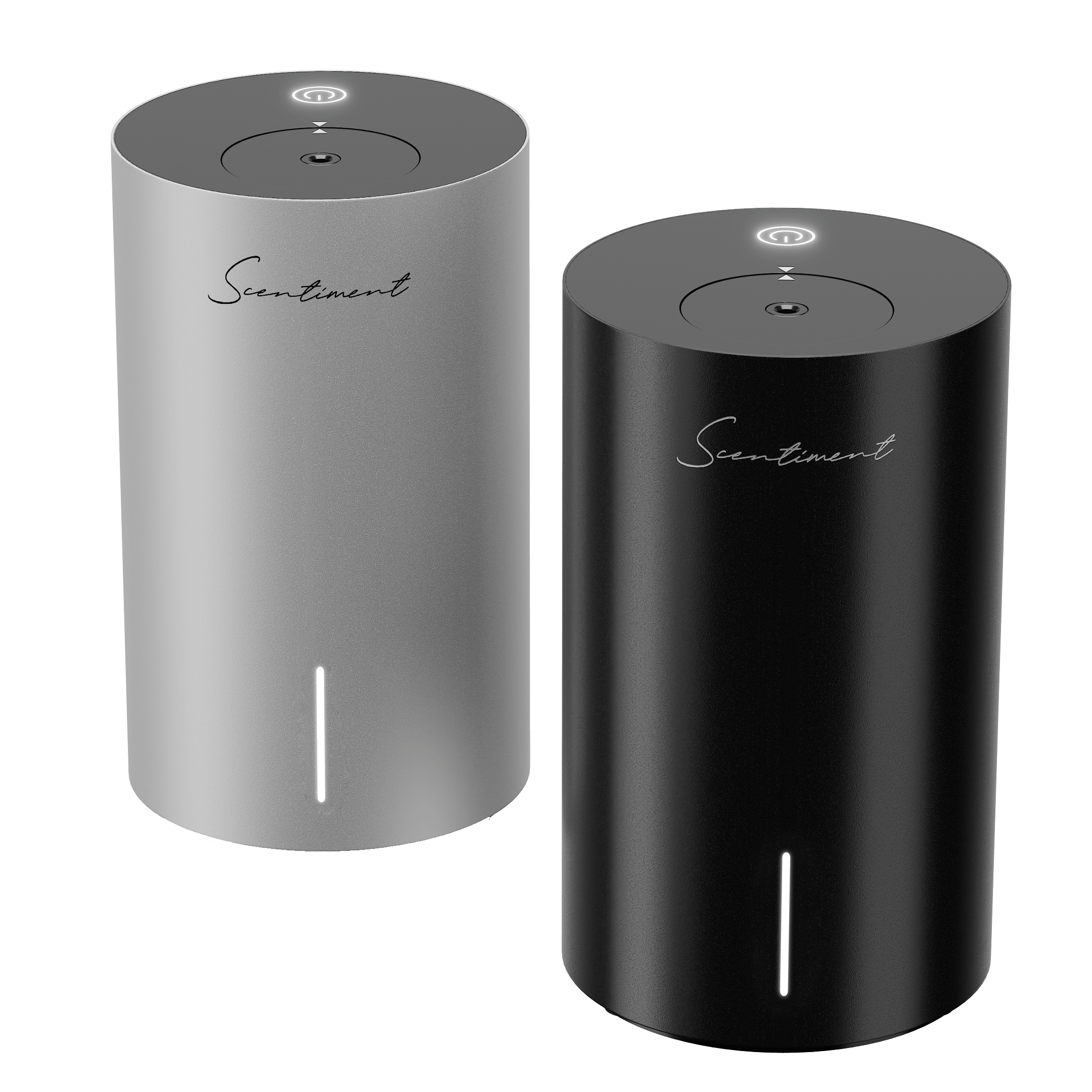 Scentiment Mini 2 LE portable waterless cold-air diffuser in matte black and silver