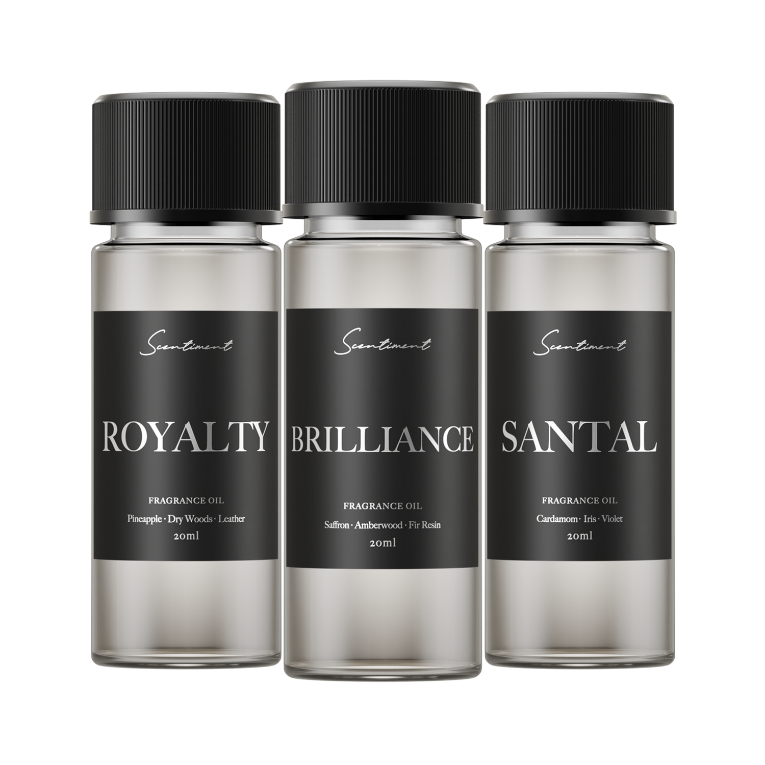 SCENTIMENT 7sec 香水 ギフトボックス Baccarat Rouge 540, Santal 33, Creed Aventus Inspired Diffuser Oil