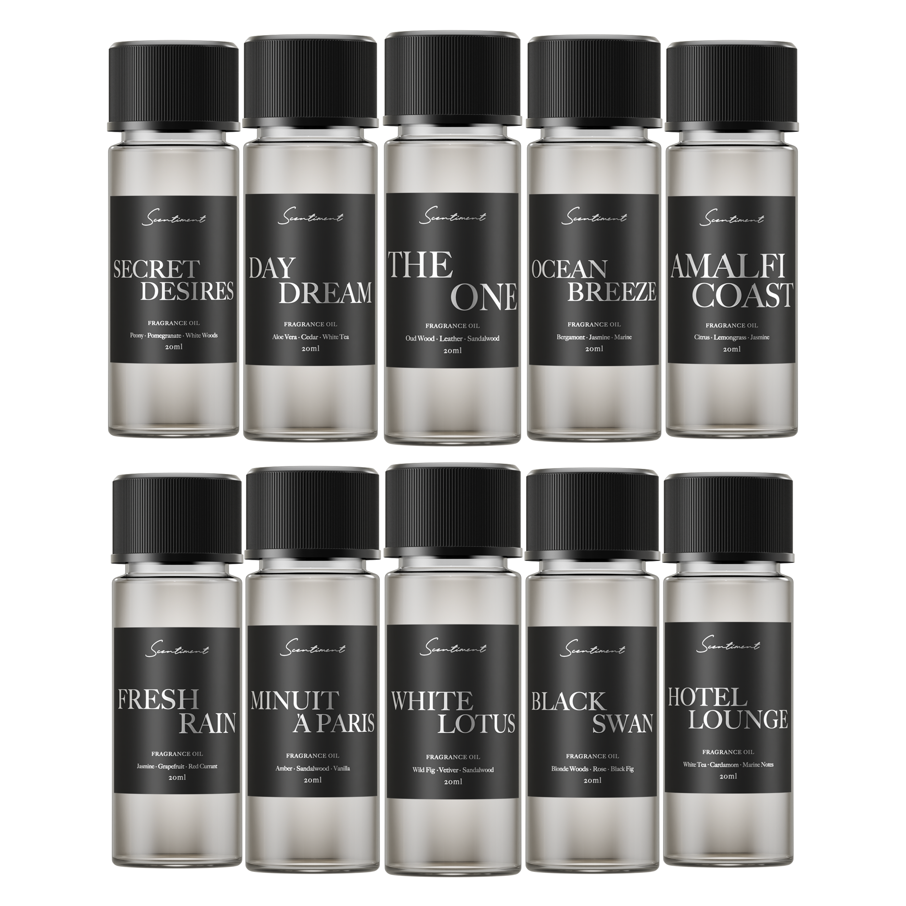 Top 10 Hotel Scents Discovery Set in 20 mL Diffuser Oils