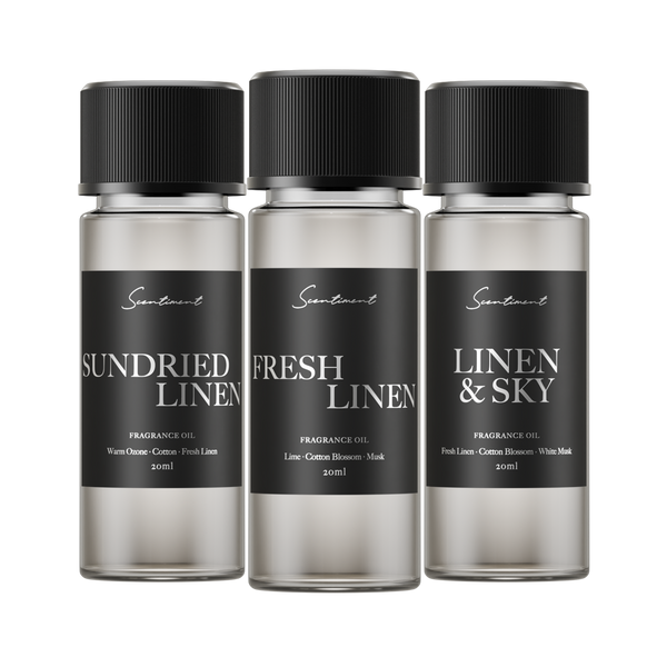 Top 3 Linen Scents Discovery Set in 20 mL Diffuser Oils