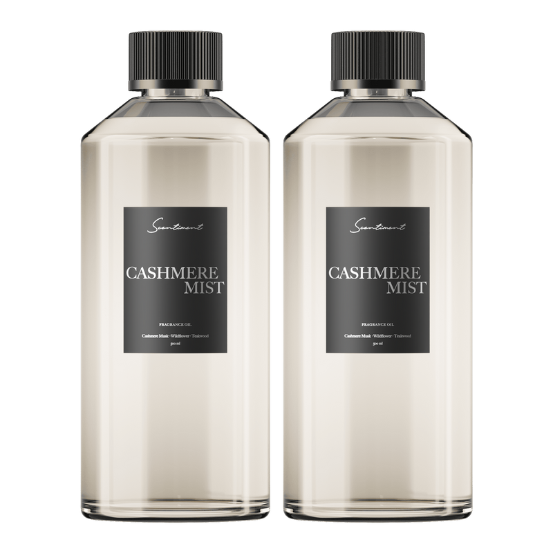 Cashmere Mist Fragrance Diffuser Oil in two 500 mL Bottles