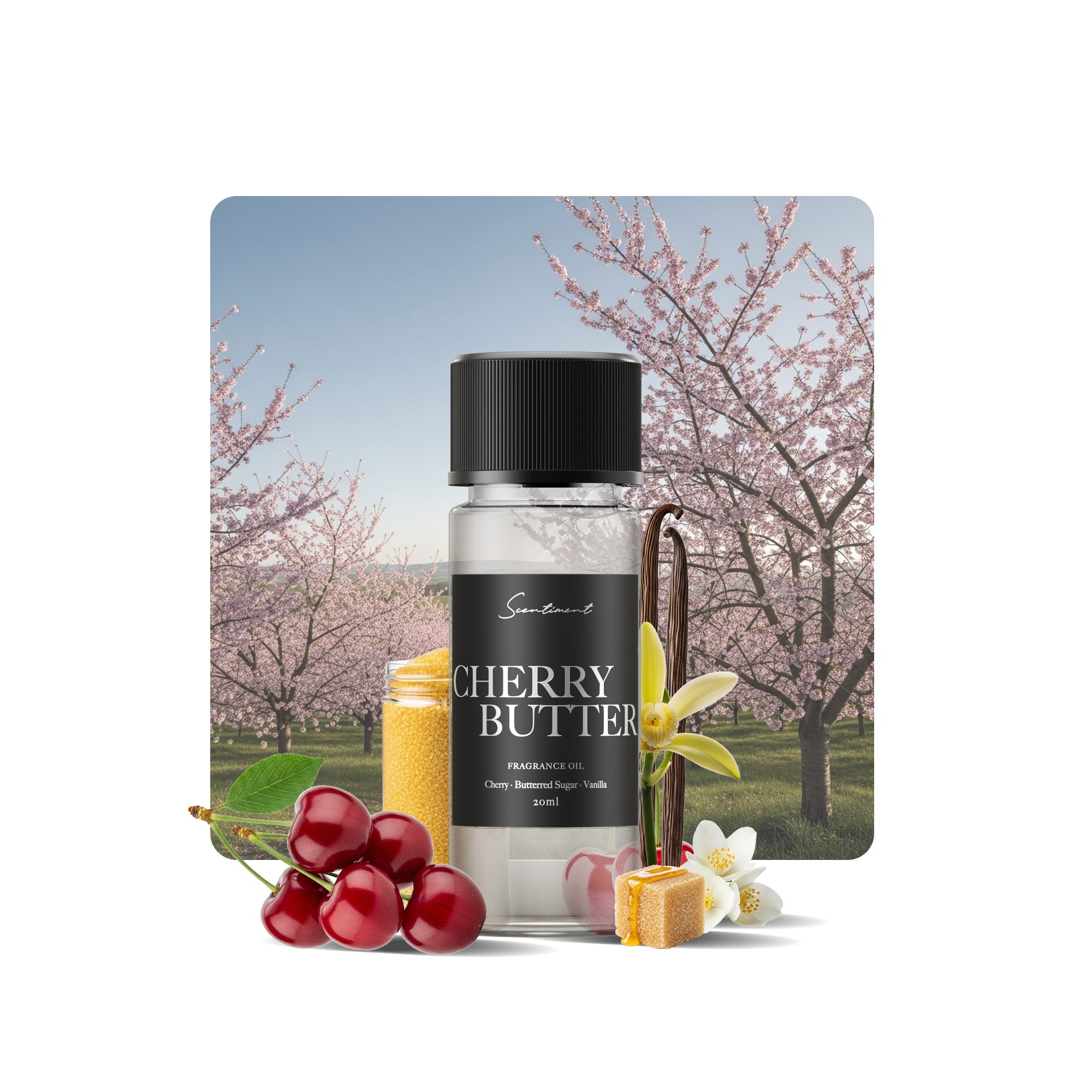 Cherry Butter Diffuser Oil Inspired by the rich, cozy scent of Whipped Almond With Ingredients