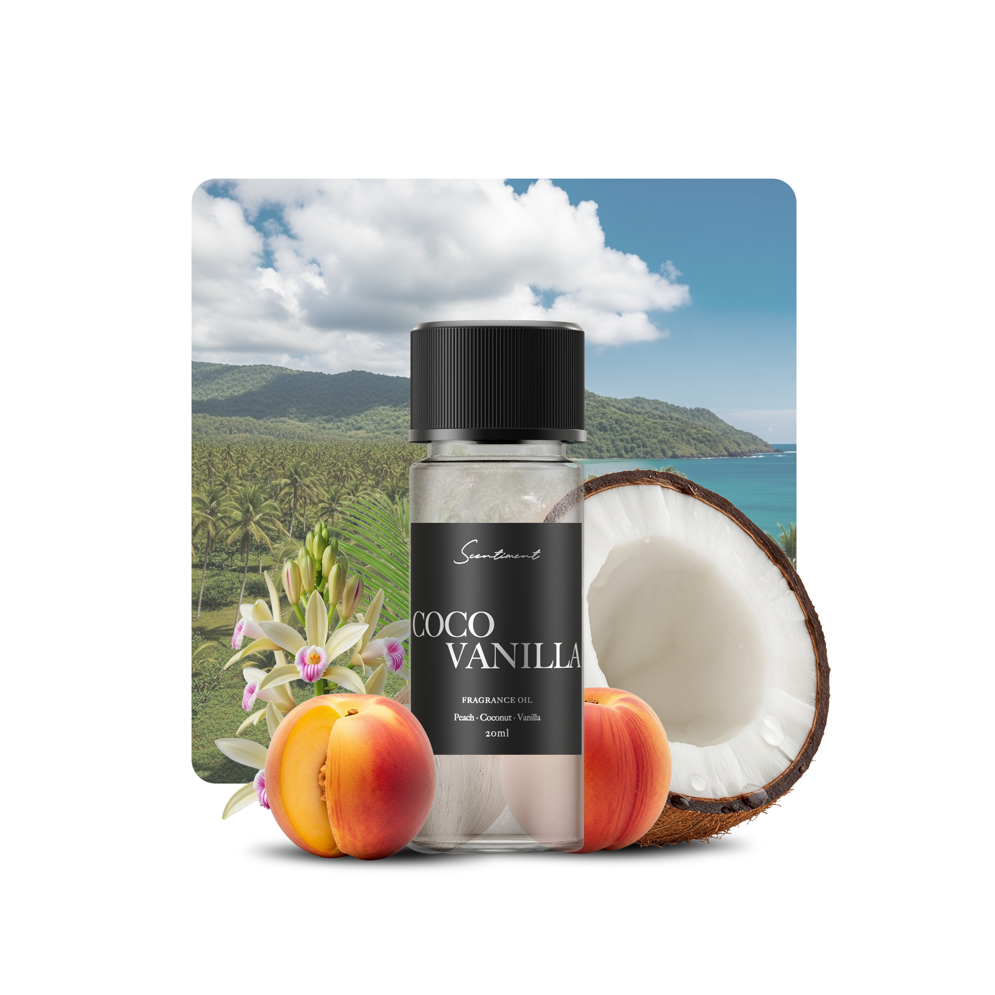 Coco Vanilla Diffuser Oil Inspired by the sweet, creamy scent of Coconut Cream With Ingredients