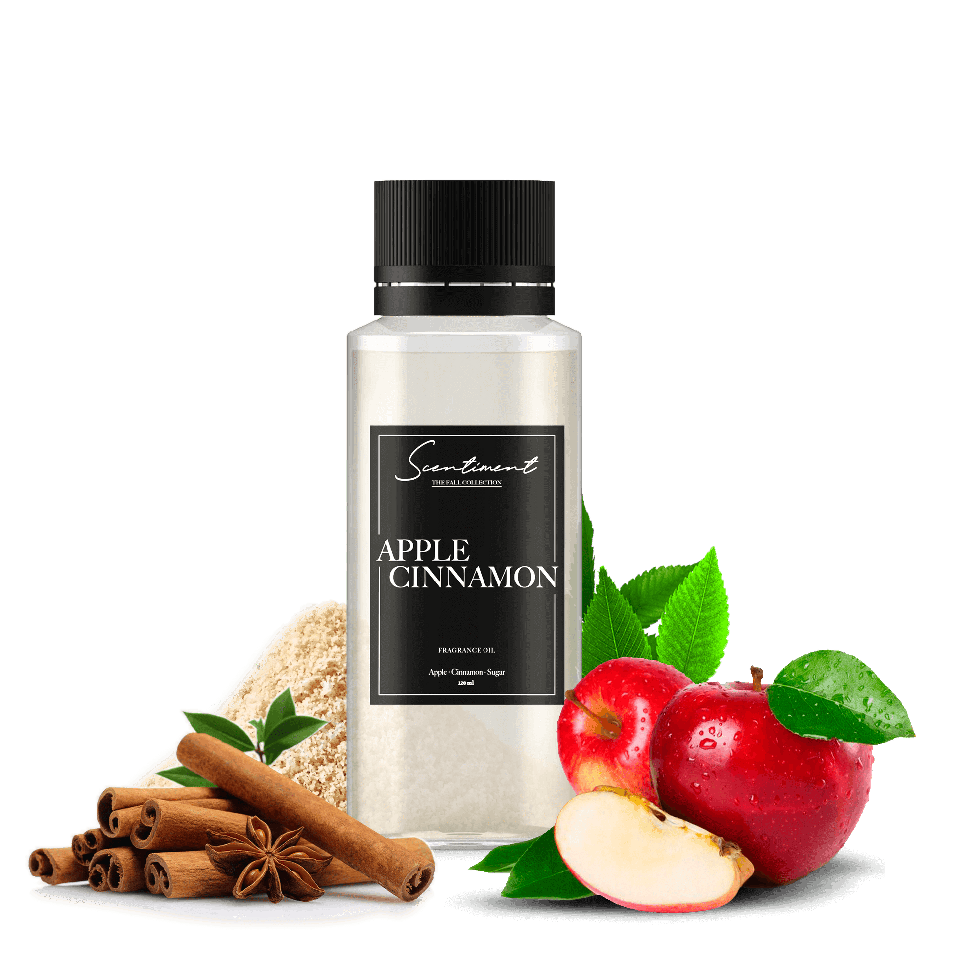 Apple Cinnamon Fragrance Oil with notes of Apple, Cinnamon, and Sugar.