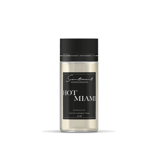 Hot Miami Fragrance Oil inspired by Delano® Beach Club, with notes of  Green Tea, Lemongrass, and Orange.