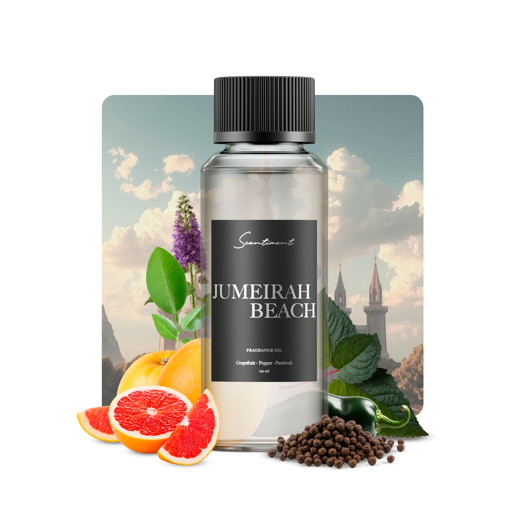 Jumeirah Beach Fragrance Diffuser Oil Inspired by Burj Al Arab With Ingredients
