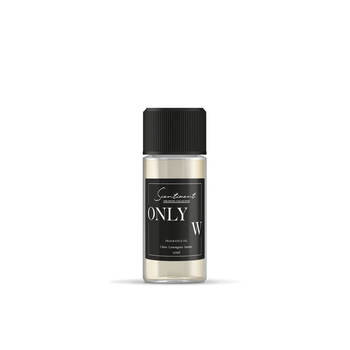 Only W Fragrance Oil, inspired by W® hotels, with notes of Citurs, Lemongrass, and Jasmine.