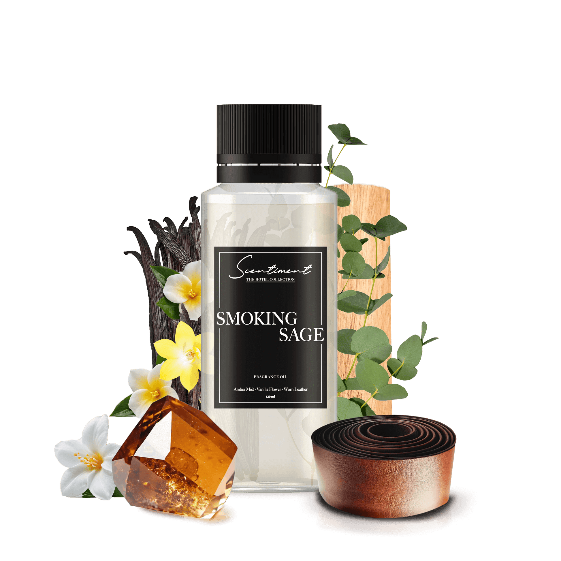 Smoking Sage Fragrance Oil, inspired by Gramercy Park® New York, with notes of Amber Mist, Vanilla Flower, and Worn Leather.