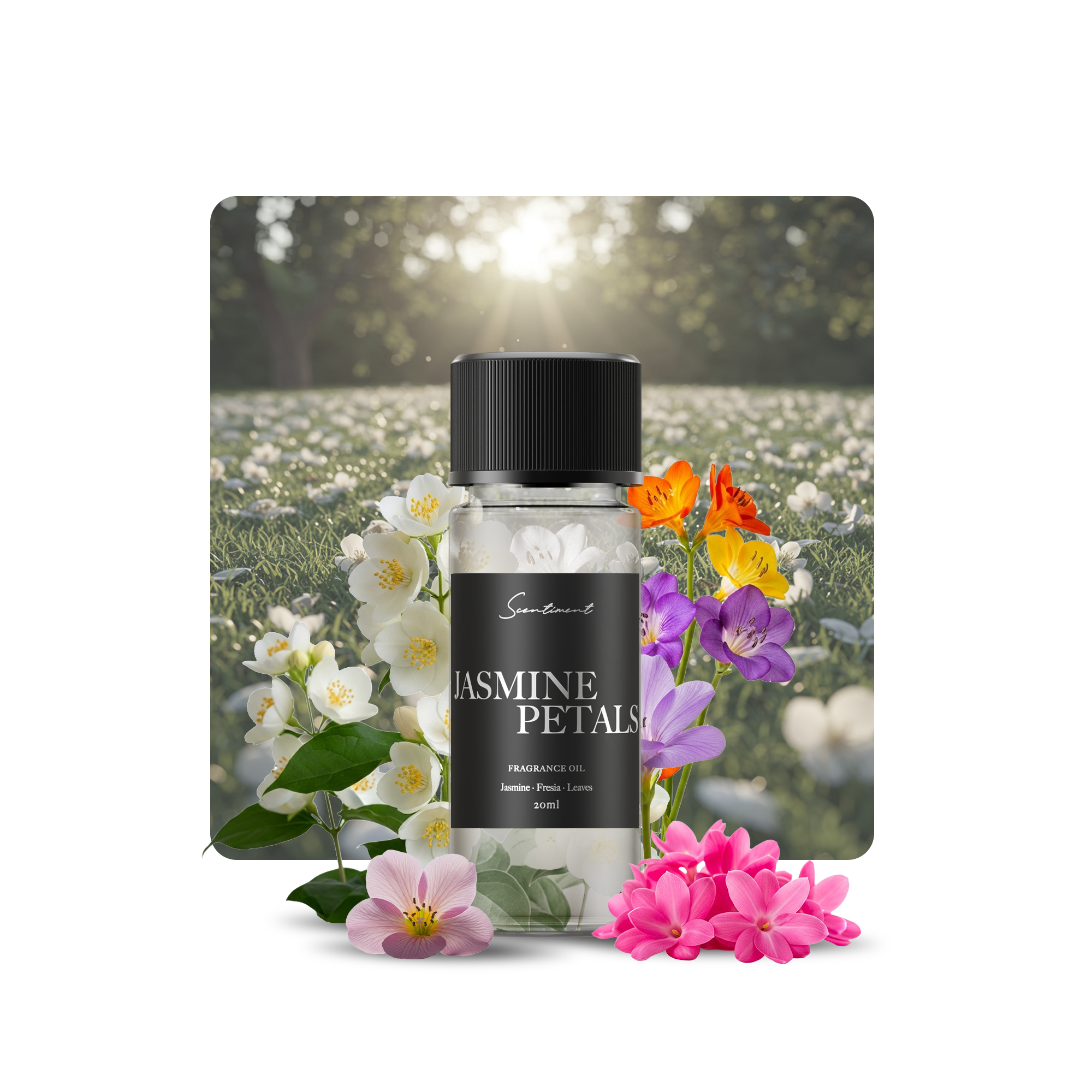 Jasmine Petals Diffuser Oil Inspired by the timeless floral scent of Jasmine With Ingredients