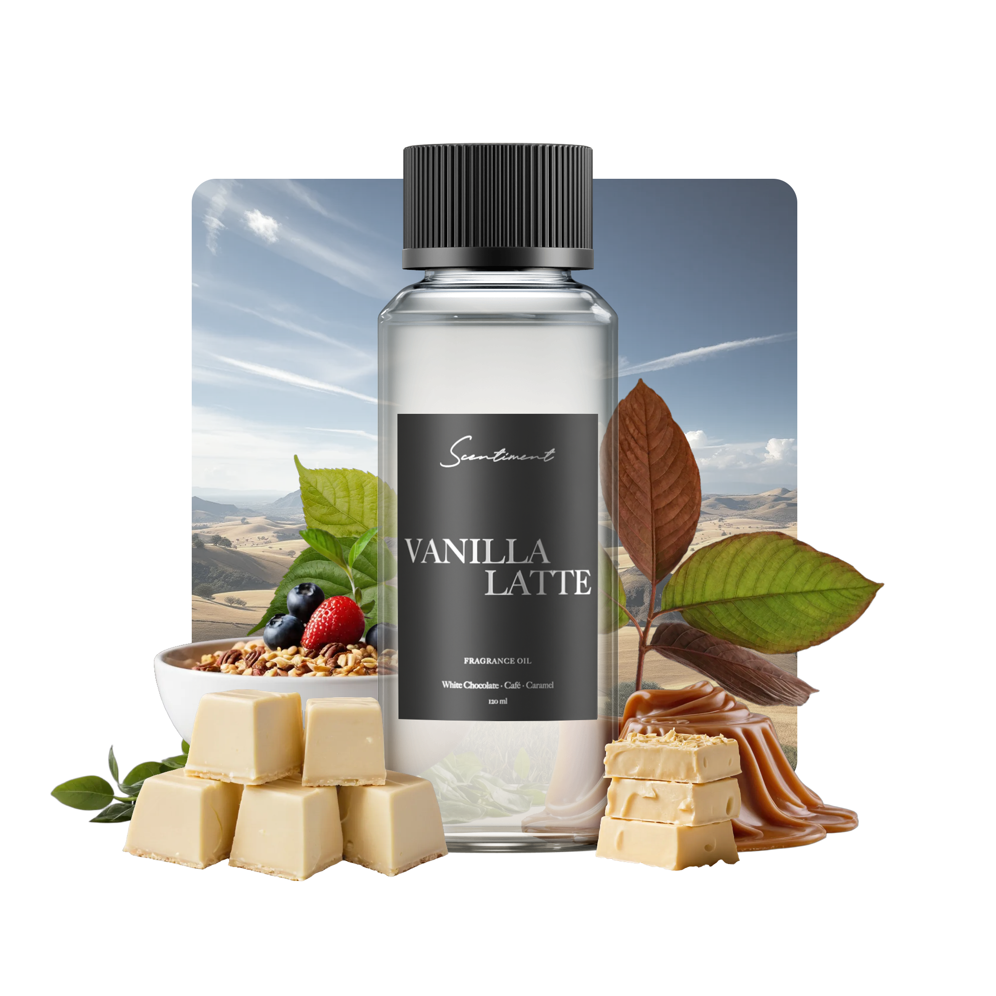 Vanilla Latte Fragrance Oil with notes of White Chocolate, Cafe au Lait, Caramel