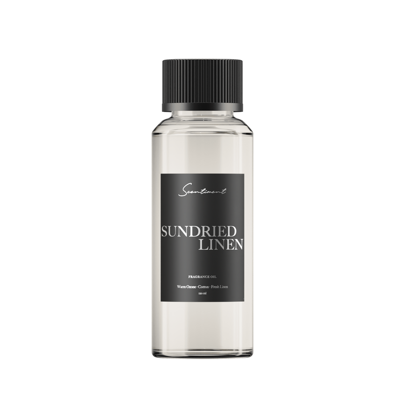 Scentiment Sundried Linen Fragrance Diffuser Oil 120 mL - Notes of Warm Ozone, Cotton, Fresh Linen