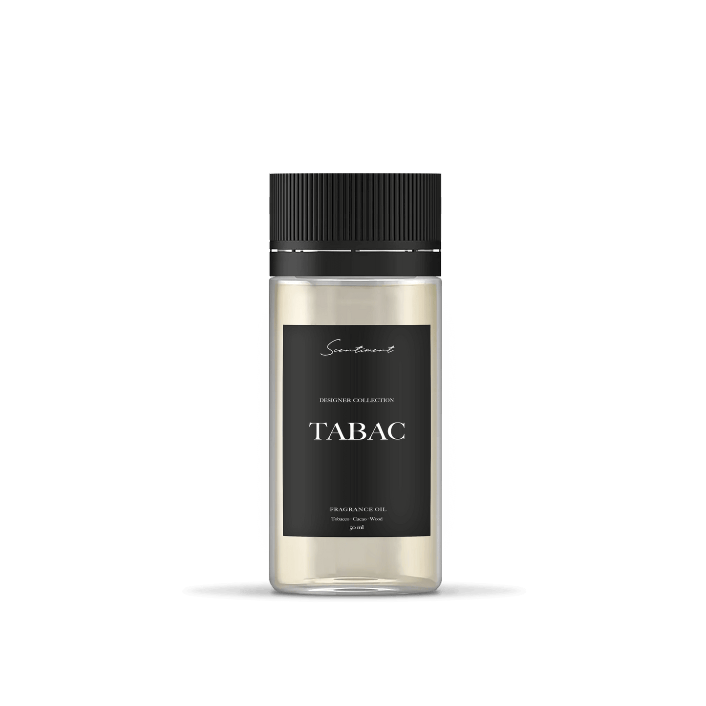 Tabac, inspired by Tobacco Vanille®, with notes of Tobacco, Cacao, and Wood.