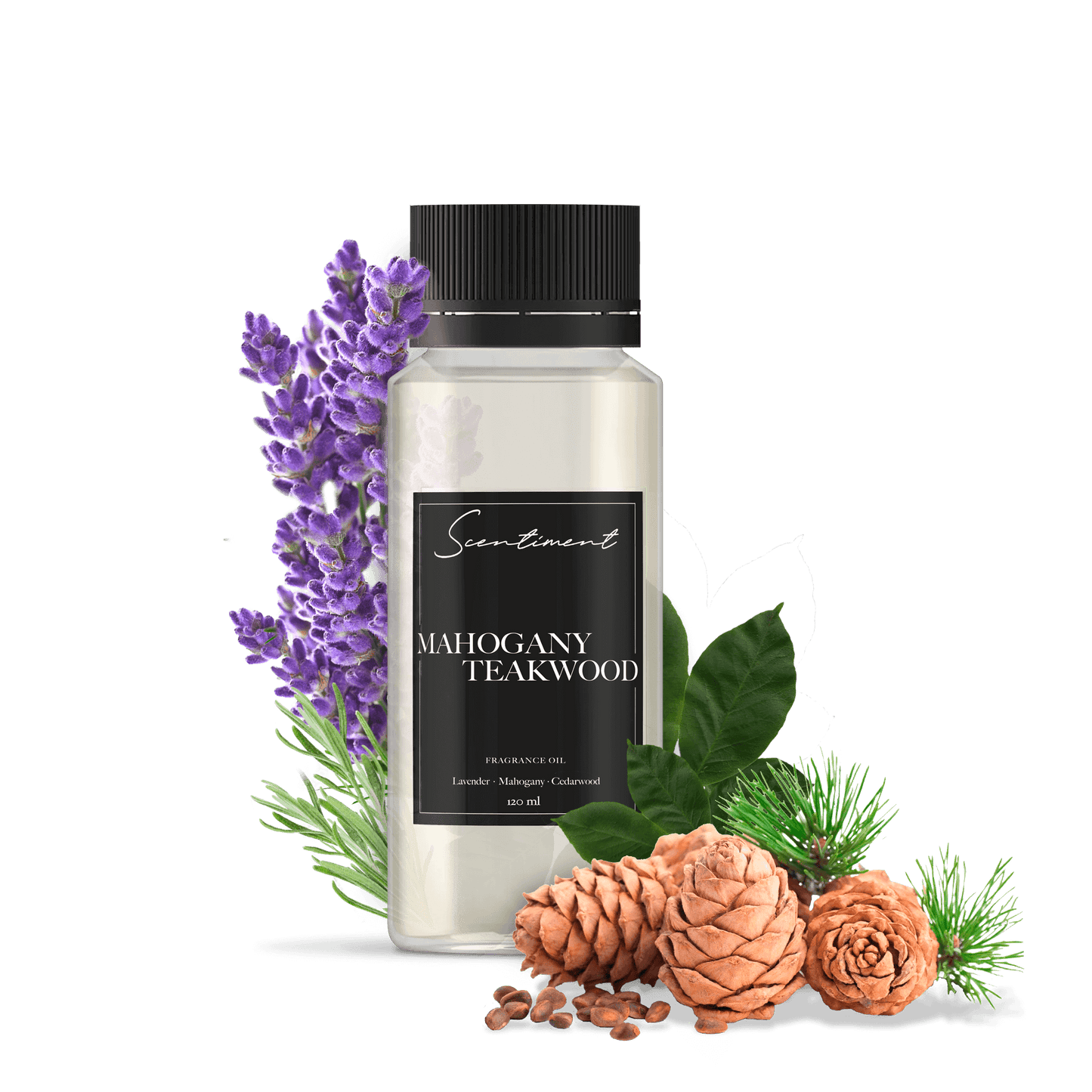 Mahogany Teakwood Fragrance Oil with notes of Lavender, Mahogany, and Cedarwood.