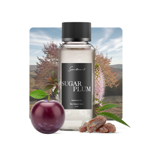 Sugar Plum Fragrance Oil with ingredients Plum, Patchouli, Myrrh