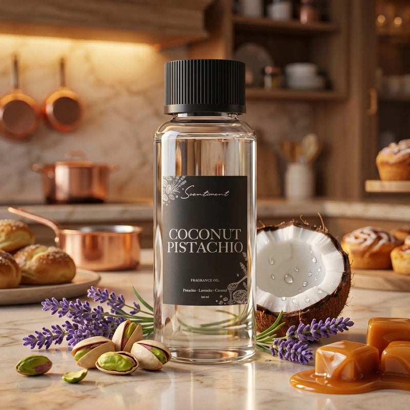 Scentiment Coconut Pistachio Diffuser Oil with notes of Pistachio, Lavender, Caramel