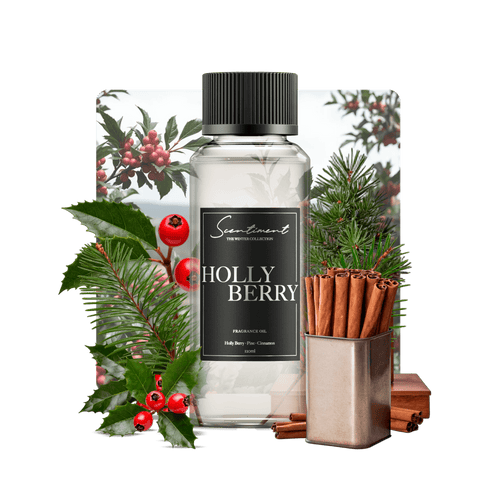 Holly Berry Fragrance Oil with notes of Holly Berries, Bayberry, Pine Cinnamon, Clove, Lemon Rinds