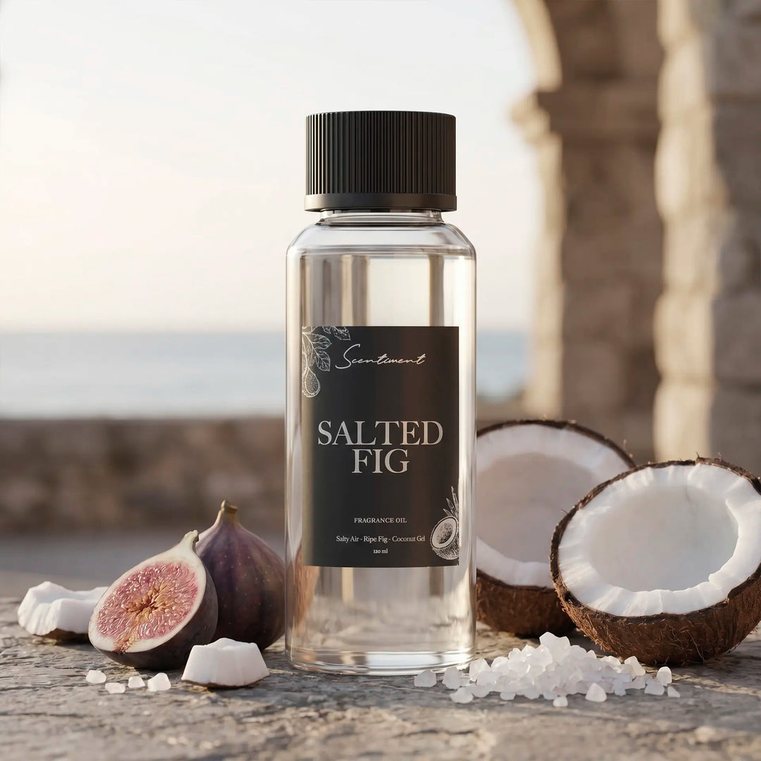 Scentiment Salted Fig Diffuser Oil with notes of Salty Air, Ripe Fig, Coconut Oil