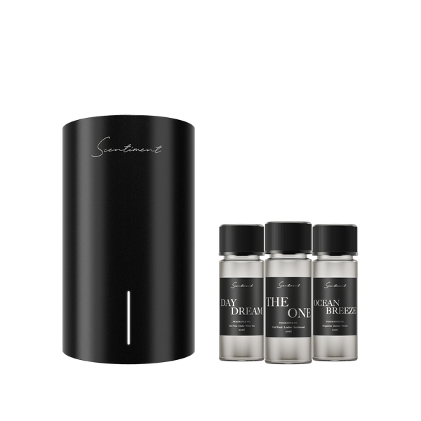 Matte Black Scentiment Scent Diffuser Mini 2 and top 3 hotel fragrance oils