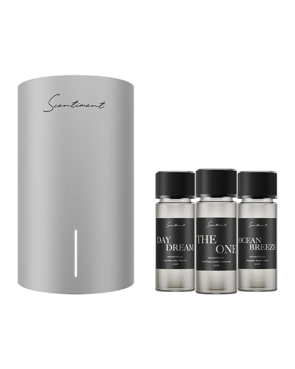 Silver Scentiment Scent Diffuser Mini 2 LE and top 3 hotel fragrance oils