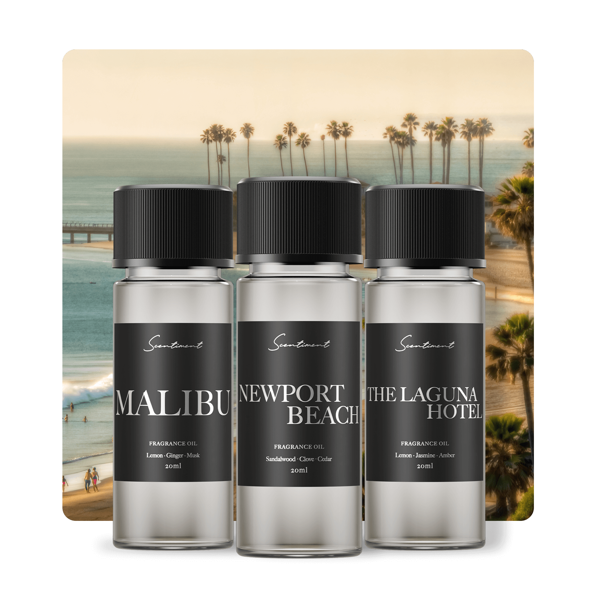 Scentiment California Diffuser Oils Inspired by Nobu Hotel, Pelican Hill Resort, Montage Laguna Beach