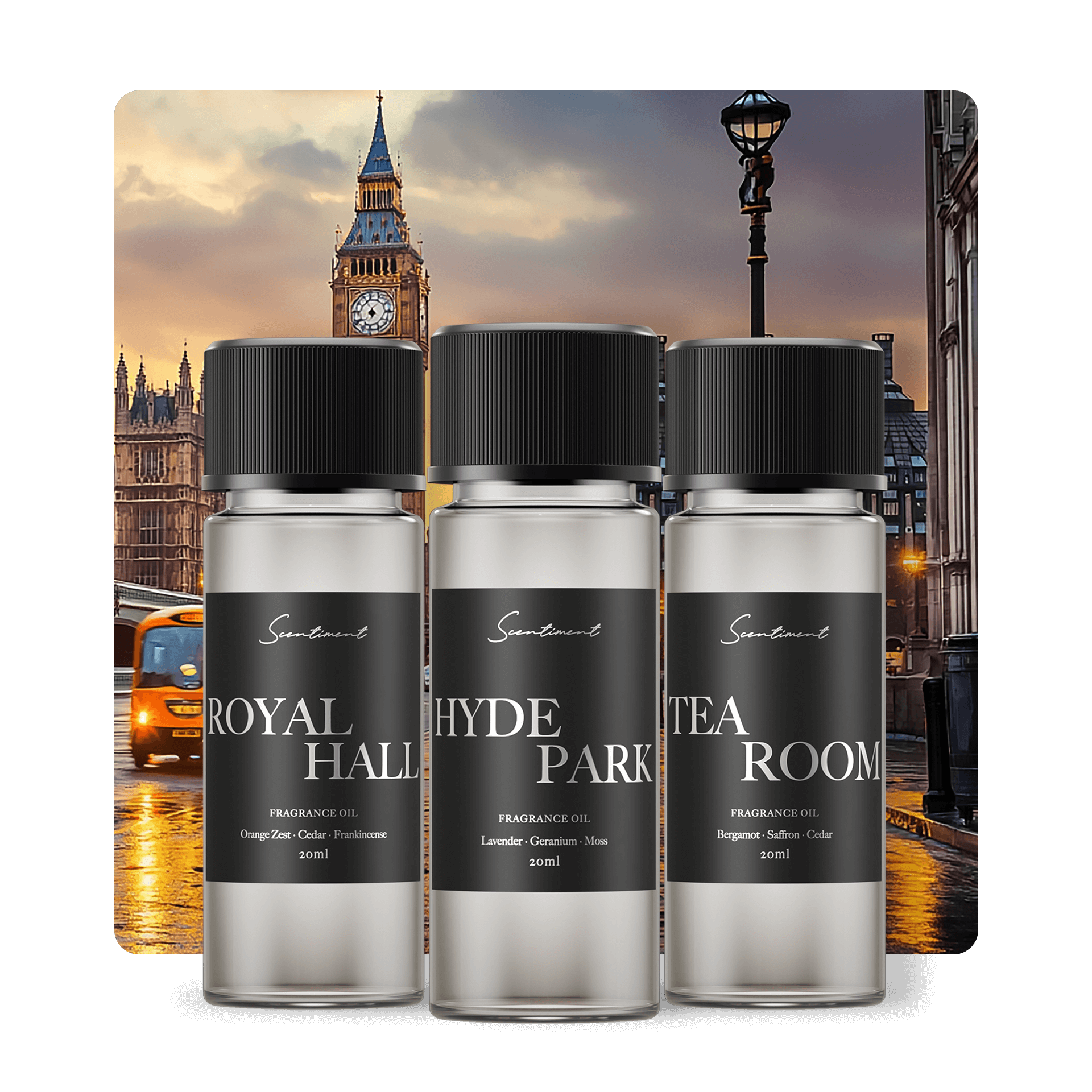 Scentiment London Diffuser Oils Inspired by The Connaught, The Lanesborough, Rosewood London and more