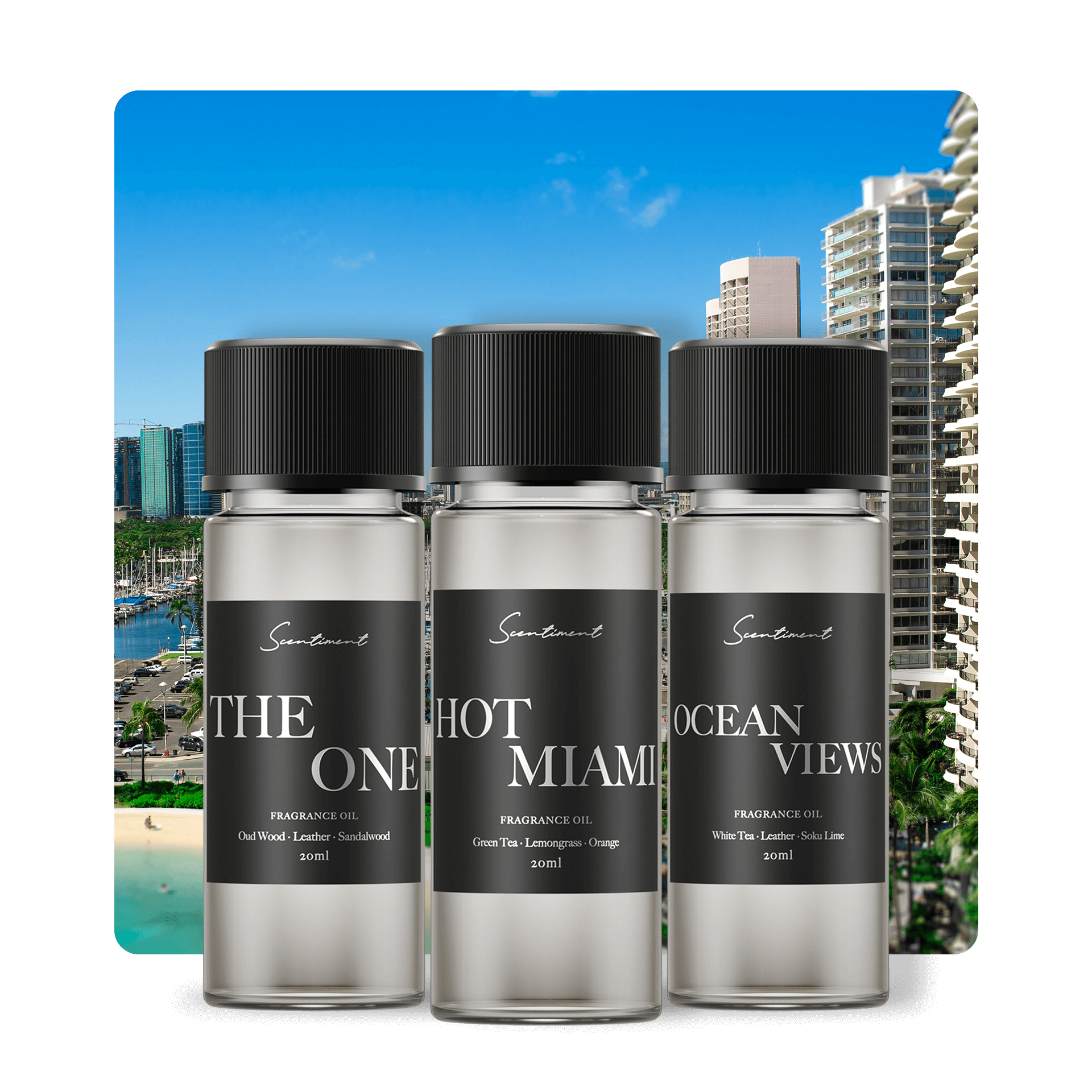 Scentiment Miami Diffuser Oils Inspired by 1 Hotel® Miami Beach, Delano® Beach Club, Confidante Hotel